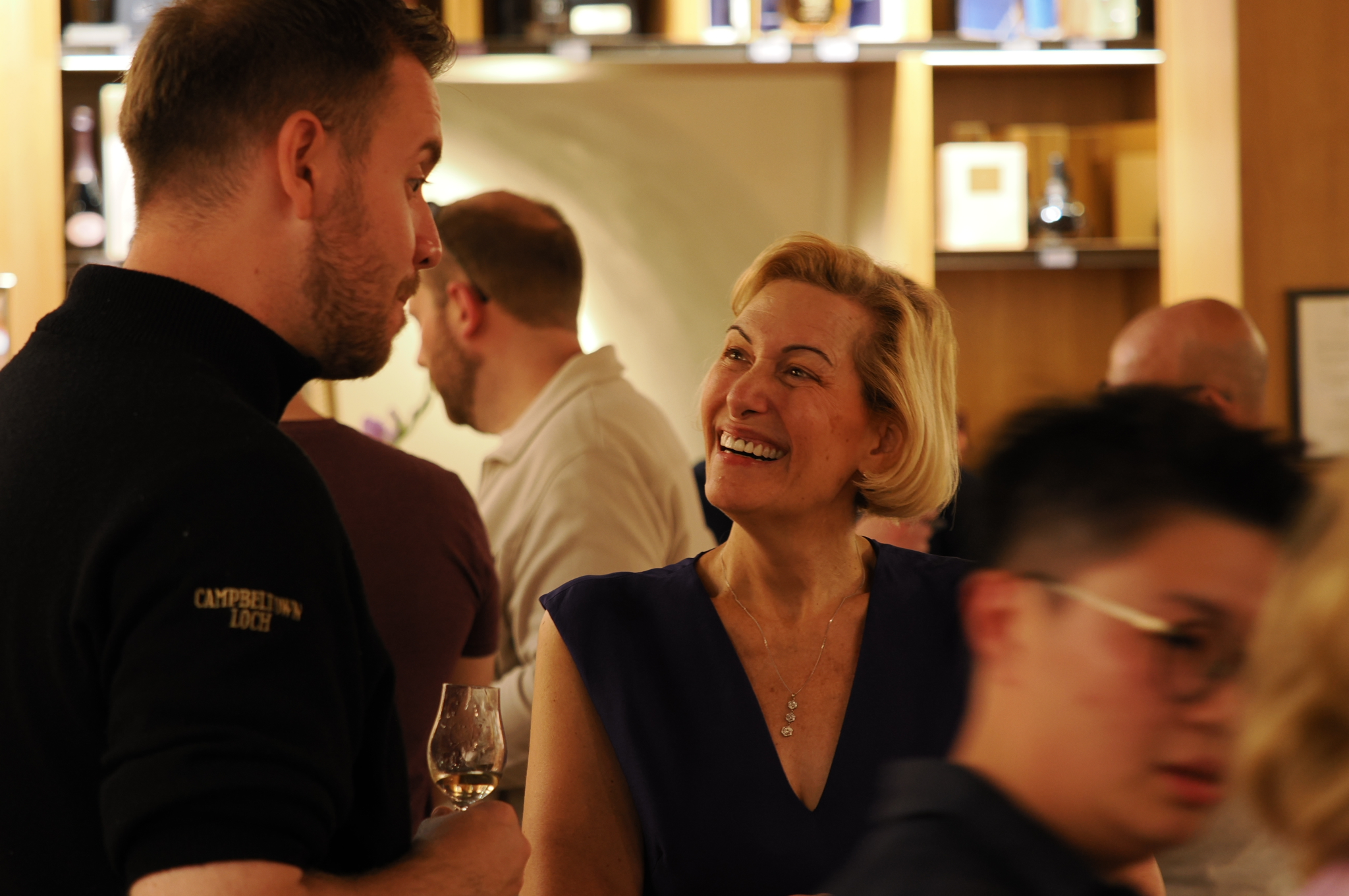 A whisky tasting table at a London Whisky Club event